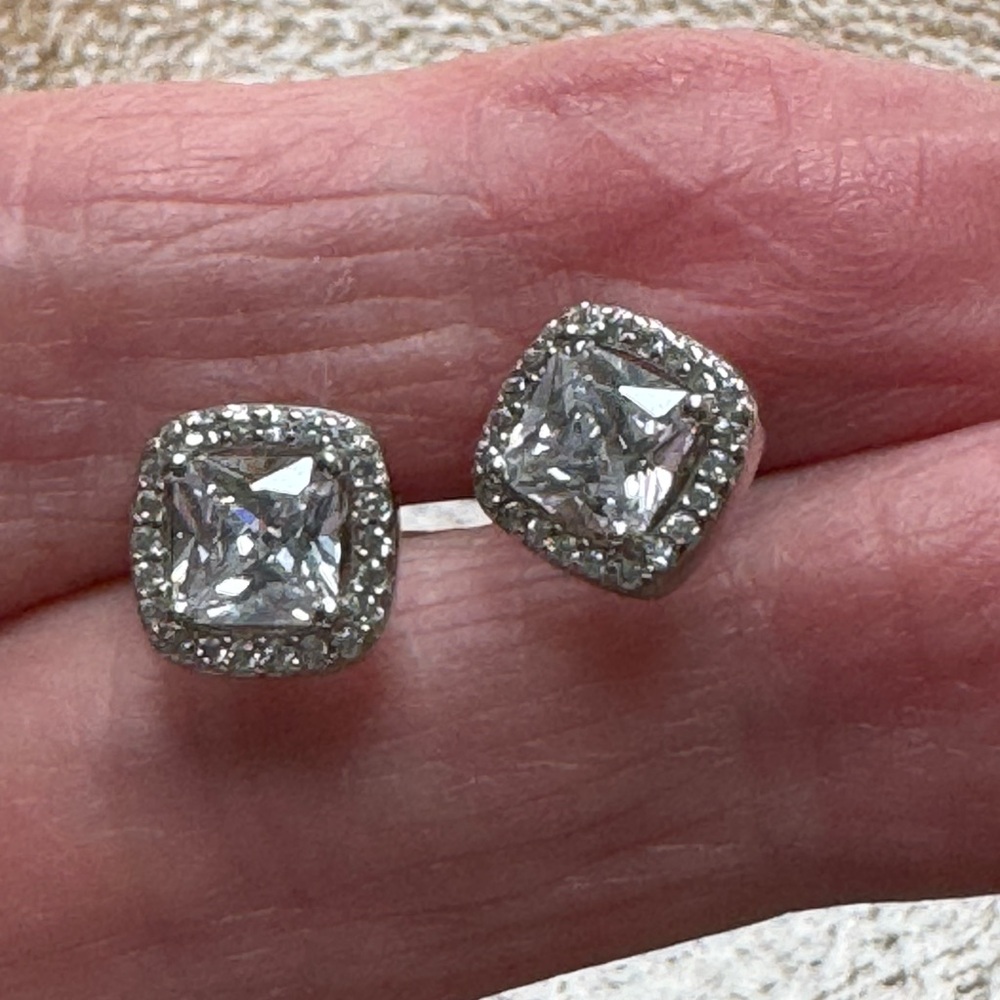 Sterling CZ earrings for pierced ears